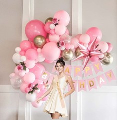 Pink Gold Balloon garland kit 135Pcs Pastel Pink and Gold white bal… Fast Ship