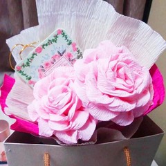 1 Kit Crepe Paper Flower DIY Kit 7 Rolls Rainbow Tape Iron Wire Wedding Craft