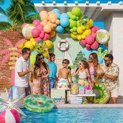 Summer Pool Party Decorations, Tropical 162pcs Pastel Colorful Balloons with …