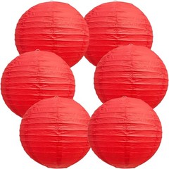 High-Quality 8-Inch Red Round Paper Lanterns for Weddings & Parties – 6 Count