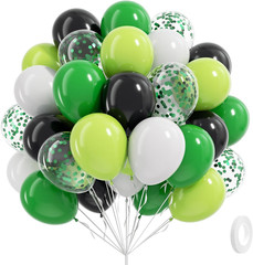 Black White and Gold Balloons, 60Pcs 12Inch Black White Metallic Gold Confetti B