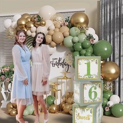 Sweet 16 Party Decorations Boxes – 3Pcs Sage Green and Gold 16th Decorations …