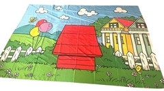 Cartoon Multicolored House Birthday Backdrop for Kids Party Decorate 7x5ft