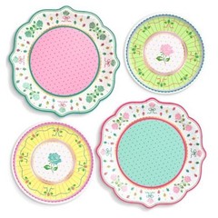 Tea Party Plates – 32pk, 16 9″ + 16 7″ | Garden Party, Birthday Decorations,