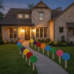 Lollipop Yard Decorations Candy Theme Party Lawn Stakes Pathway Signs 16 Pack
