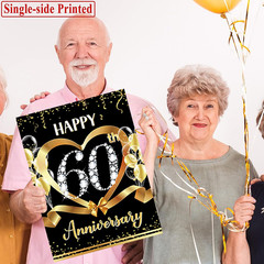 60th Anniversary Yard Sign Decoration Happy 60th Anniversary Wedding Outdoor …