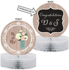 Rustic Wedding Bridal Shower Anniversary Party Decoration Centerpiece w/Chalk
