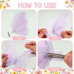 3D Hanging Butterfly Decorations, Butterfly Birthday Party Decorations, 6 Pcs Wa