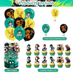 Anime Birthday Party Decoration Princess Includes Cake Toppers, Cupcake Toppe…