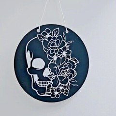 Floral Skull Wall Art Gothic Home Decor Sugar Skull Gift