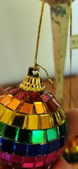 Rainbow Mini Disco Ball PRIDE Christmas Ornament or Rear View Mirror – Set of 2