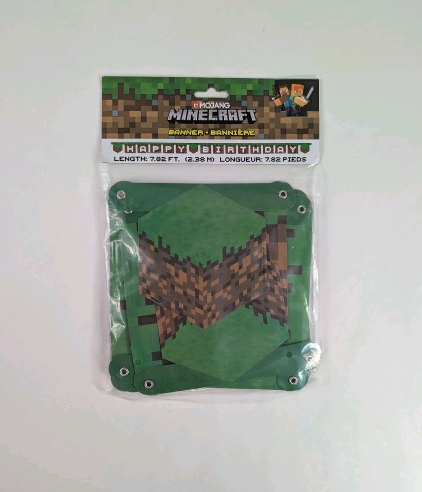 Mojang Minecraft Happy Birthday Banner Party Decorations Card Board
