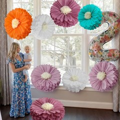 5 Pcs 30» 24» Gaint Boho Tissue Paper Flowers Decoration Large Hanging Tiss…