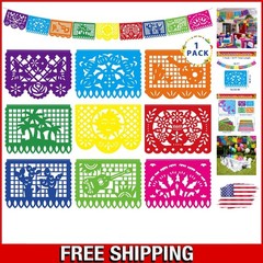 18 FT Cinco De Mayo Banner – 9 Exquisite Double-Sided Papel Picado Flags