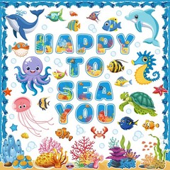 Under The Sea Fish Summer Classroom Office Wall Door Bulletin Board Decor Set
