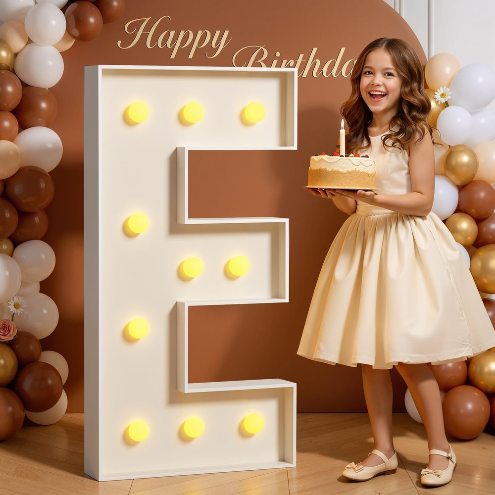 Marquee Letters 4 Feet Tall 4FT Large Light Up Letters E for Birthday Wedding…