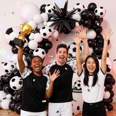 Soccer Balloons Garland Arch Kit with Stars 146Pcs – 5 10 12 18inch Balloon a…