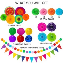 Labrostar 32Pcs Cinco De Mayo Decorations Fiesta Party Decorations Multi-Color