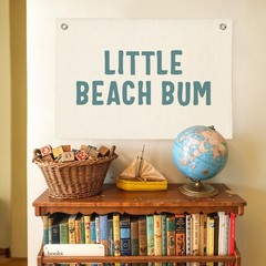Little Beach Bum Canvas Banner – Coastal Nursery Wall Decor for Baby Kids Roo…