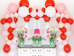 Valentine’S Day Red Balloons Arch Garland Kit 110 Pack 5″ 10″ 12″ Red Pink White