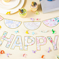 2 Pcs 9.84 Ft Floral Happy Birthday Banner English Happy Birthday Banner Garden