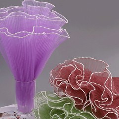28cmx4M Flower Wrapping Paper Wave Yarn Florist Bouquet Packaging Lace Mesh
