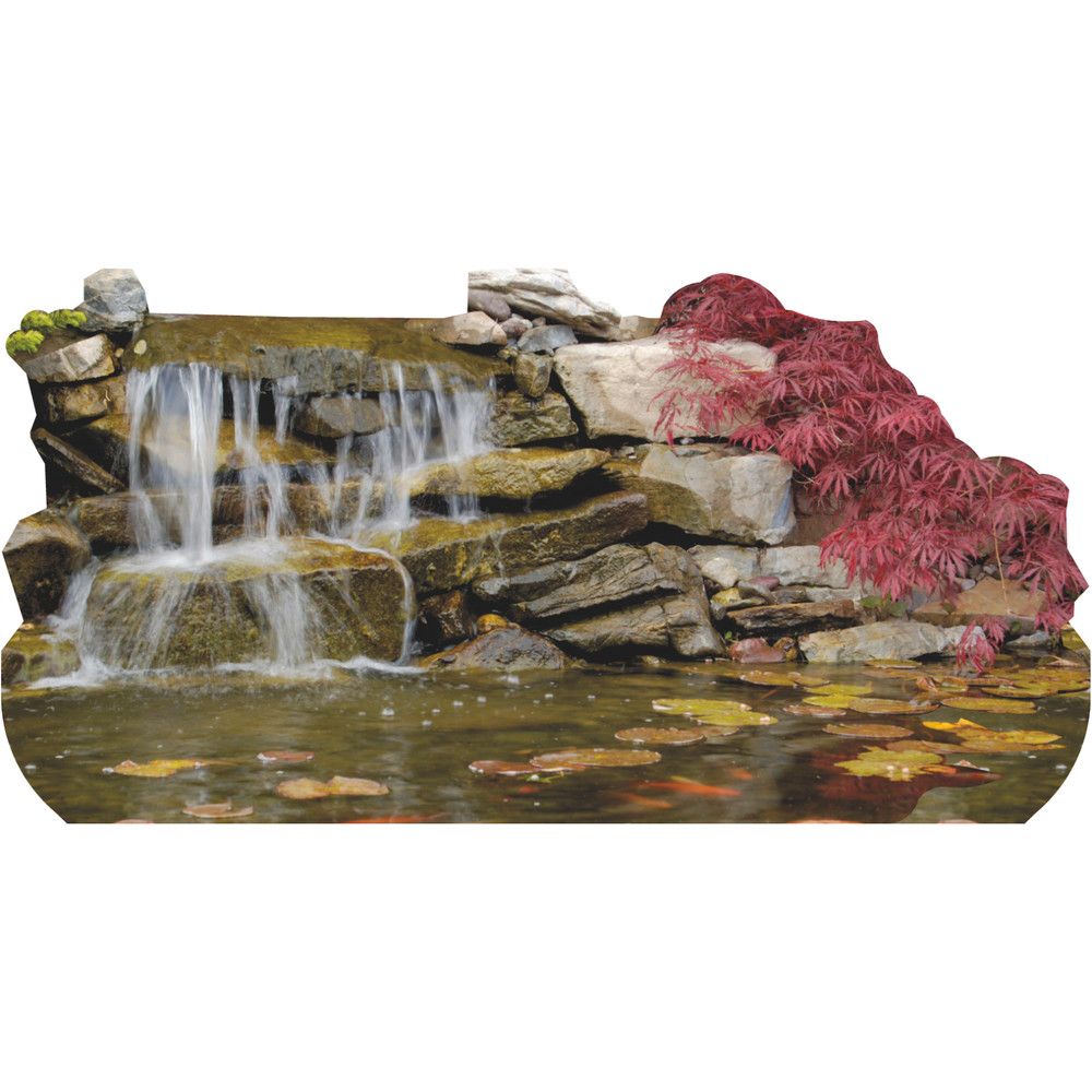 SP13318 WATERPROOF PLASTIC Garden Pond Rock Waterfall Prop Cutout Standee Standu