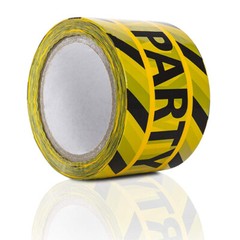 Party Time Tape for Construction-Themed Parties Tear Resistant Design 3″ x 300′