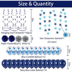 22nd Blue Party Decorations for Boys Girls Men , Happy 22 Balloons Supplies w…