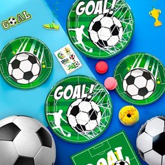 181Pcs Football Party Decorations Soccer Birthday Balloons Table Cloth Plate Set