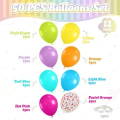 Colorful Balloons, 50 Pcs Summer Balloon, 12 Inch Green Purple Hot Pink Blue …