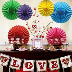 6 Pcs Decoration Hanging Party Paper Fans Set for Birthday Wedding Graduation Ev