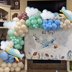 Airplane-Balloons Cloud-Balloon 8PCS 31in Matte Airplane Foil Balloon 30in Cl…