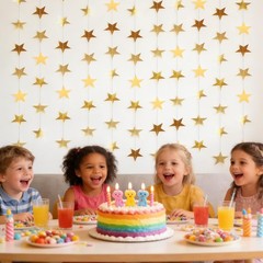 6 Pack 13ft Gold Star Garland Banner Double Side Twinkle Streamers Hanging