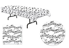 Music Note Tablecover Napkins Dinner Plates 33 Piece Bundle Set for 16
