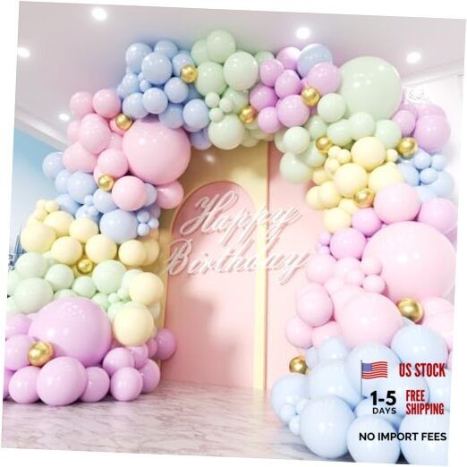 Rainbow Balloon Garland Kit 181Pcs Macaron Easter Balloon Arch Kit, Pastel