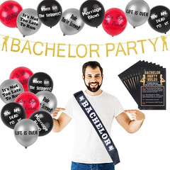 Brosash Funny Bachelor Party Decorations (Gold Bachelor Banner, Bachelor Sash, 1