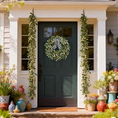 CIR OASES 6FT Spring Garland with Eucalyptus White Berry Artificial Summer Sp…