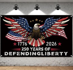 Patriotic 250th Anniversary Backdrop 71×43 Inches for Independence Day Decor