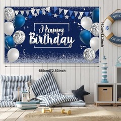 Birthday Party Decorations Bundle – Blue/Silver
