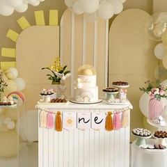 Sunshine 1st High Chair Banner – First Trip Around the Sun Party Decoration,B…