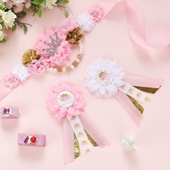 Princess Baby Shower Maternity Sash Kit – Pink and Gold Princess Baby Shower …