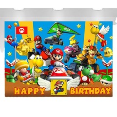 Classic Super Mario game Backdrop Birthday Party Decorations Photo Background