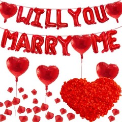 16 Inches Red ‘WILL YOU MARRY ME’ Proposal Letter Balloons with 1000 Rose Pet…