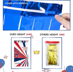 4th of July Decorations, 3Pack Red White and Blue Decorations Streamers Patrioti