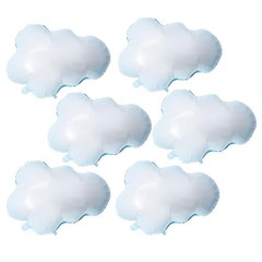 6 Pcs Cloud Balloons Large Aluminum Foil Blue Edge White Clouds Party Decor f…