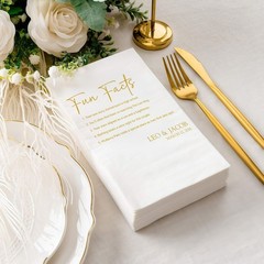 Personalized Wedding Napkins Fun Facts Reception Table Decor SATTNA0708