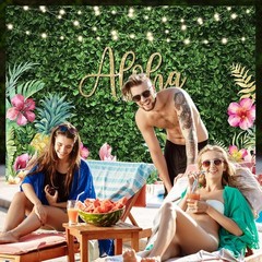 7x5ft Aloha Backdrop Tropical Luau Party Decorations Hawaiian Backdrop for Party