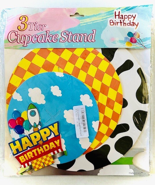 Buzz Party Supplies Cake Stand 3 Tier Cupcake Stand Light Year Party Favors