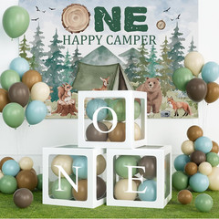Happy Camper First Birthday Decorations – 114 Pcs Camping Party Set